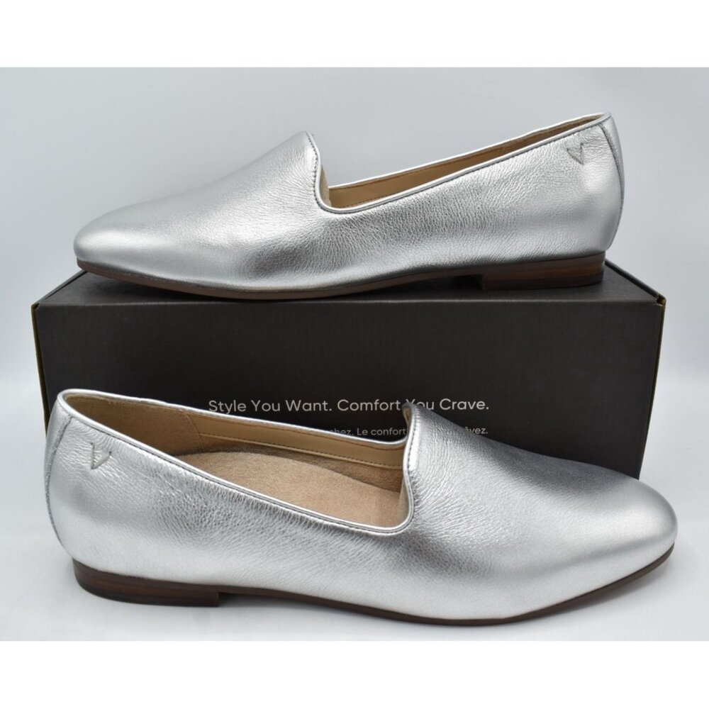 Vionic Womens Size 10 Willa II Silver Metallic Slip On Comfort Loafer Shoes - Picture 10 of 13